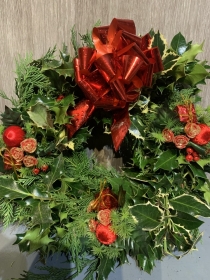 Decorated Holly Wreath