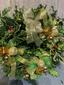 Decorated Holly Wreath