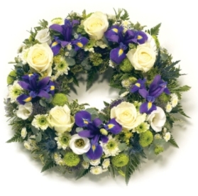 Loose Seasonal Wreath   Blue & White